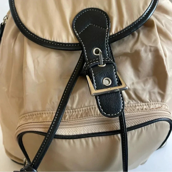 Charter Club Tan Ballistic Nylon with Leather Trim Backpack - Picture 9 of 15